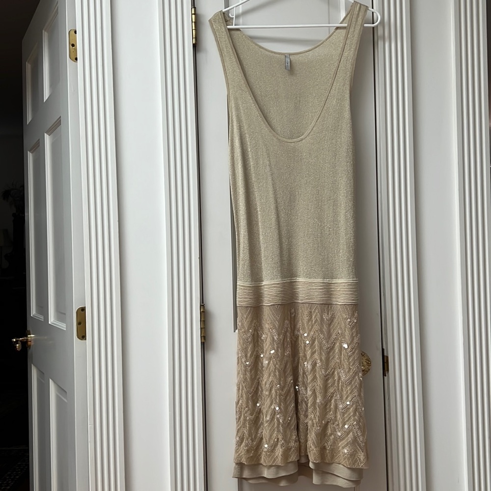 IISLI Flapper like gold threaded jersey dress